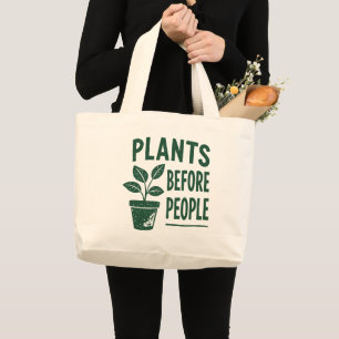 Grappige Planten Voor Mensen Vintage Inktstempel K Grote Tote Bag