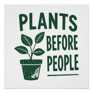 Grappige Planten Voor Mensen Vintage Inktstempel K Perfect Poster