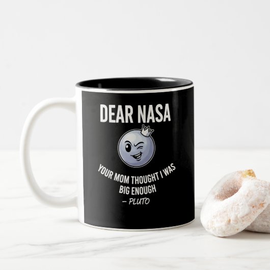 Grappige Pluto Sarcastische Ruimte Grappige Mok - (Met donut)
