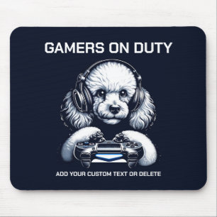 Grappige poedel en gaming Dierenvriend cadeau Muismat