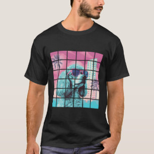 Grappige Poedel Hond Koele Vaporwave Graphic T-shirt