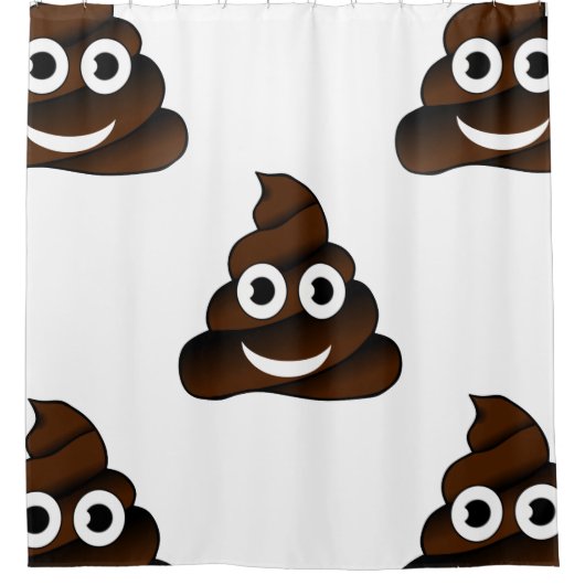 Grappige poep emoji badkamer douche gordijn (Voorkant)