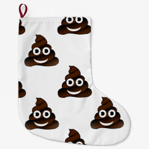 Grappige poep emoji Kerstmis kous Grote Kerstsok