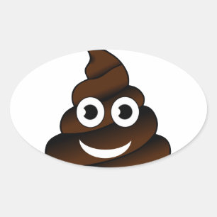 grappige poep emoji ovale sticker