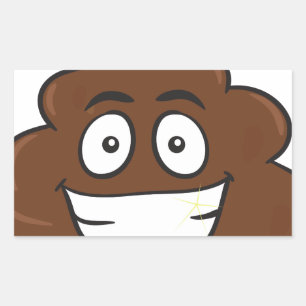 grappige poep emoji rechthoekige sticker