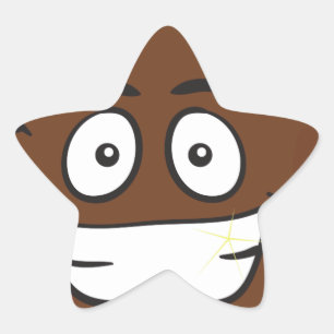 grappige poep emoji ster sticker