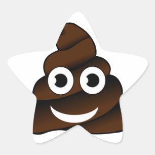 grappige poep emoji ster sticker