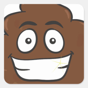 grappige poep emoji vierkante sticker