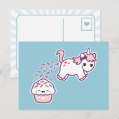 Grappige poepende eenhoorn briefkaart (Voorkant / Achterkant)