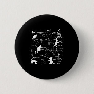 Grappige poes spelen met Wiskunde formules kitten Ronde Button 5,7 Cm