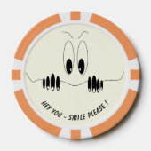 Grappige poker chips met speelse nieuwsgierige oge (Voorkant)