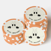 Grappige poker chips met speelse nieuwsgierige oge (Opstapeling)