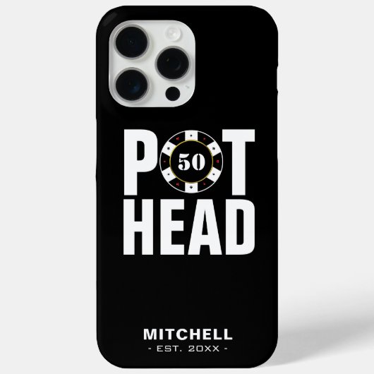 Grappige Poker Humor Pot Head Case-Mate iPhone Case (Achterkant)