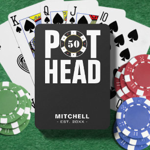 Grappige Poker Humor Pot Head Pokerkaarten