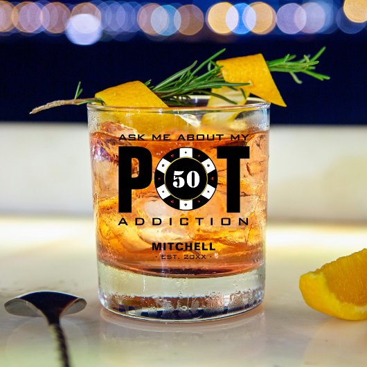 Grappige Poker Humor Pot Verslaving Whisky Glas