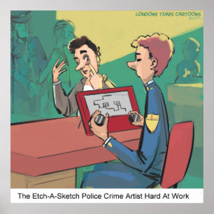 Grappige politie schetstekenaar Rick London Poster