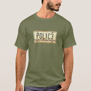 Grappige politieagent auto licentie Bord Graphic T-shirt