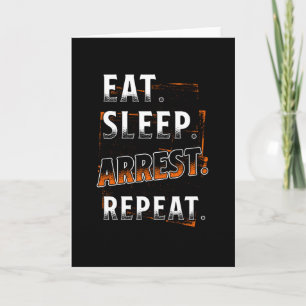 Grappige politieagent die iets zegt kaart