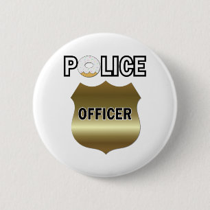 Grappige politiecommissaris geschenken ronde button 5,7 cm