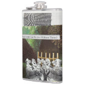 Grappige politieke grap bos klimaatverandering sat heupfles (Links)