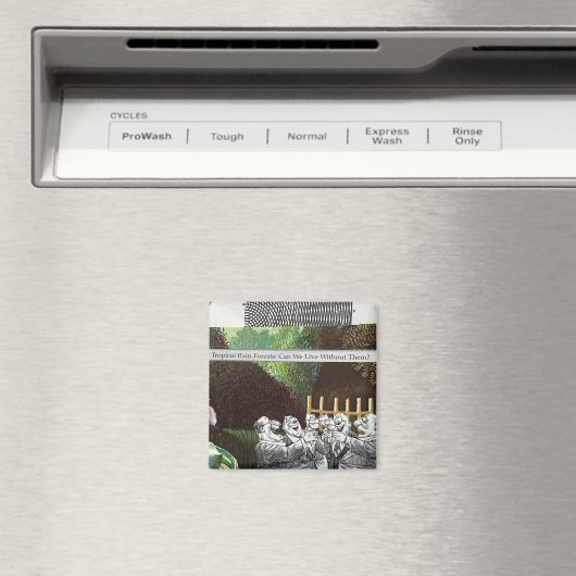 Grappige politieke grap bos klimaatverandering sat magneet (Insitu (Vaatwasser))