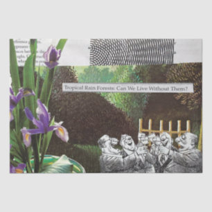 Grappige politieke grap bos klimaatverandering sat tissuepapier