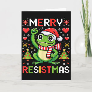 Grappige Politieke Kerst Kikker Gelukkig Resistmas Kaart