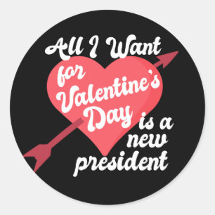 Grappige politieke Valentijnsdag tegen Trump Ronde Sticker