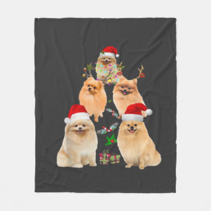 Grappige Pomeranian Kerstboom Decoratie Ornament C Fleece Deken