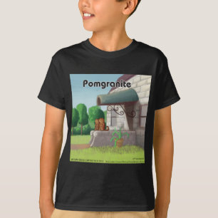 Grappige pomeranian op graniet (granaatappel) t-shirt