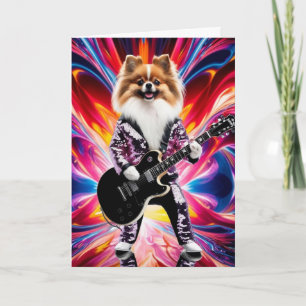 Grappige Pomeranian Rockster Kaart