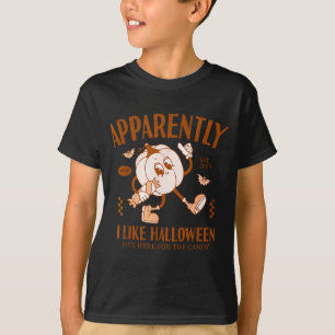 Grappige Pompoen Blijkbaar Houd Ik Van Halloween T-shirt