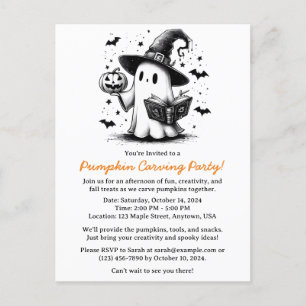 Grappige pompoen Carving Invitation Briefkaart