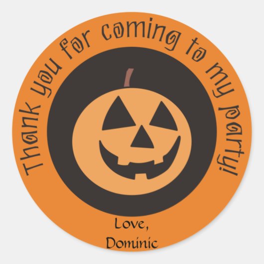 Grappige pompoen Custom Halloween Party Stickers (Voorkant)
