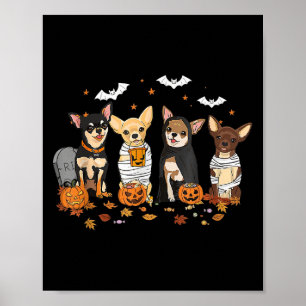 Grappige pompoen geest Chihuahua Halloween Chihuah Poster