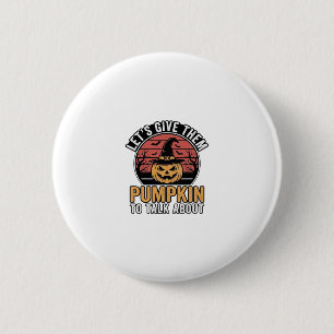 Grappige Pompoen Halloween Vintage Shirt Ontwerp_1 Ronde Button 5,7 Cm