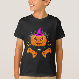 Grappige pompoen Jack O lantaarn Video Gamer T-shirt