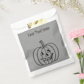 Grappige pompoen met uitgesneden gezicht trick or  bedankzakje (Gezegeld)