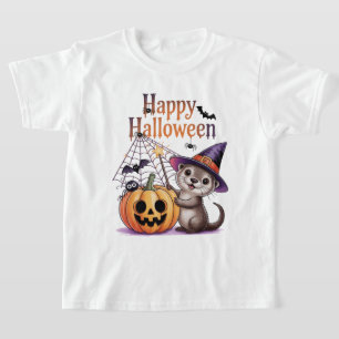 Grappige pompoen otter liefhebber Happy Halloween T-shirt