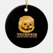 Grappige pompoen Trumpkin Halloween Keramisch Ornament (Voorkant)