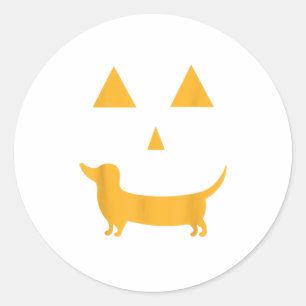 grappige pompoen van Halloween dachshund, cool gez Ronde Sticker
