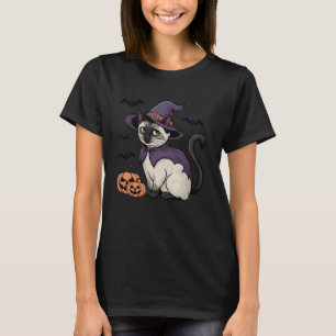 Grappige Pompoen Vleermuis Heks Kostuum Kat Hallow T-shirt