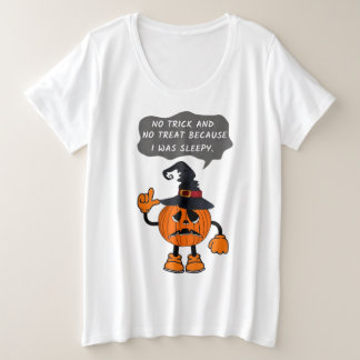 Grappige pompoen was slaperig grote maat t-shirt