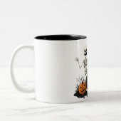 Grappige pompoenen Halloween Skeleton Mok | grieze (Links)