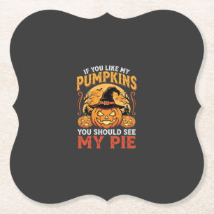 Grappige Pompoenen Halloween Taart Ontwerp_1 Kartonnen Onderzetters
