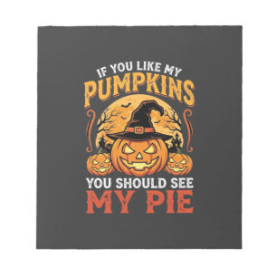 Grappige Pompoenen Halloween Taart Ontwerp_1 Notitieblok