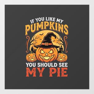 Grappige Pompoenen Halloween Taart Ontwerp_1 Raamsticker