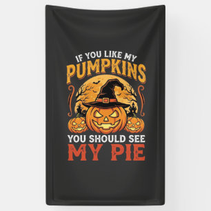 Grappige Pompoenen Halloween Taart Ontwerp_1 Spandoek
