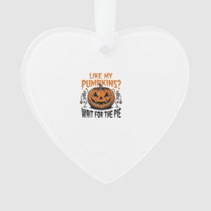 Grappige Pompoenskelet Halloween Taart Shirt_1 Ornament