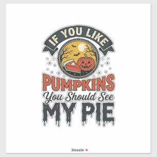 Grappige Pompoentaart Halloween Vintage Shirt Ontw Sticker
